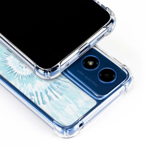 Blue and White Tie Dye Moto G 5G (2024) Clear Case